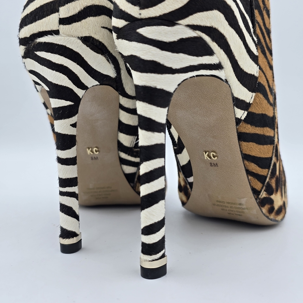 NWOT Kenneth Cole NY Riley 110 Western Ponty-Toe Heeled Animal Print Booties, 8M - Picture 6 of 16
